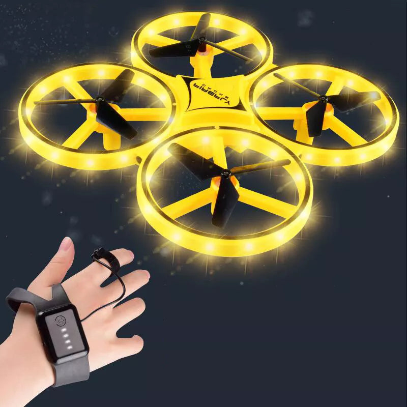 Mini Watch RC Drone Sensing Gesture infrared Induction Quadcopter Intelligent Remote Control