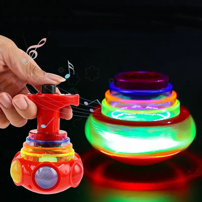 9cm Gyroscope Children Toys Music Luminous Magic Rotating Launch Cartoon