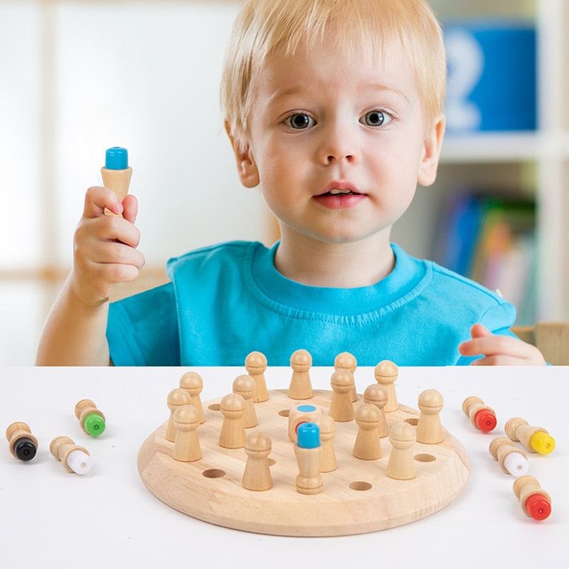 Kids Wooden Memory Match Stick Chess Game