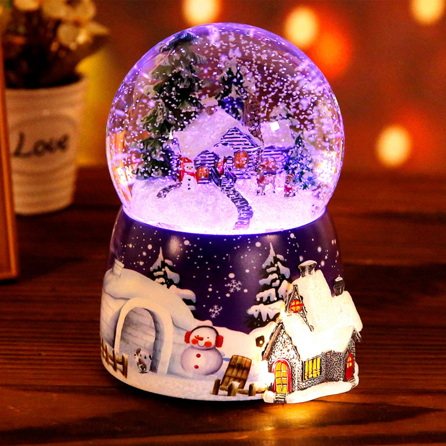 Christmas Crystal Ball Music Box With Light