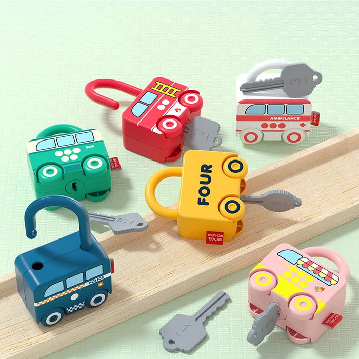 Kids Learning Lock with Key Car